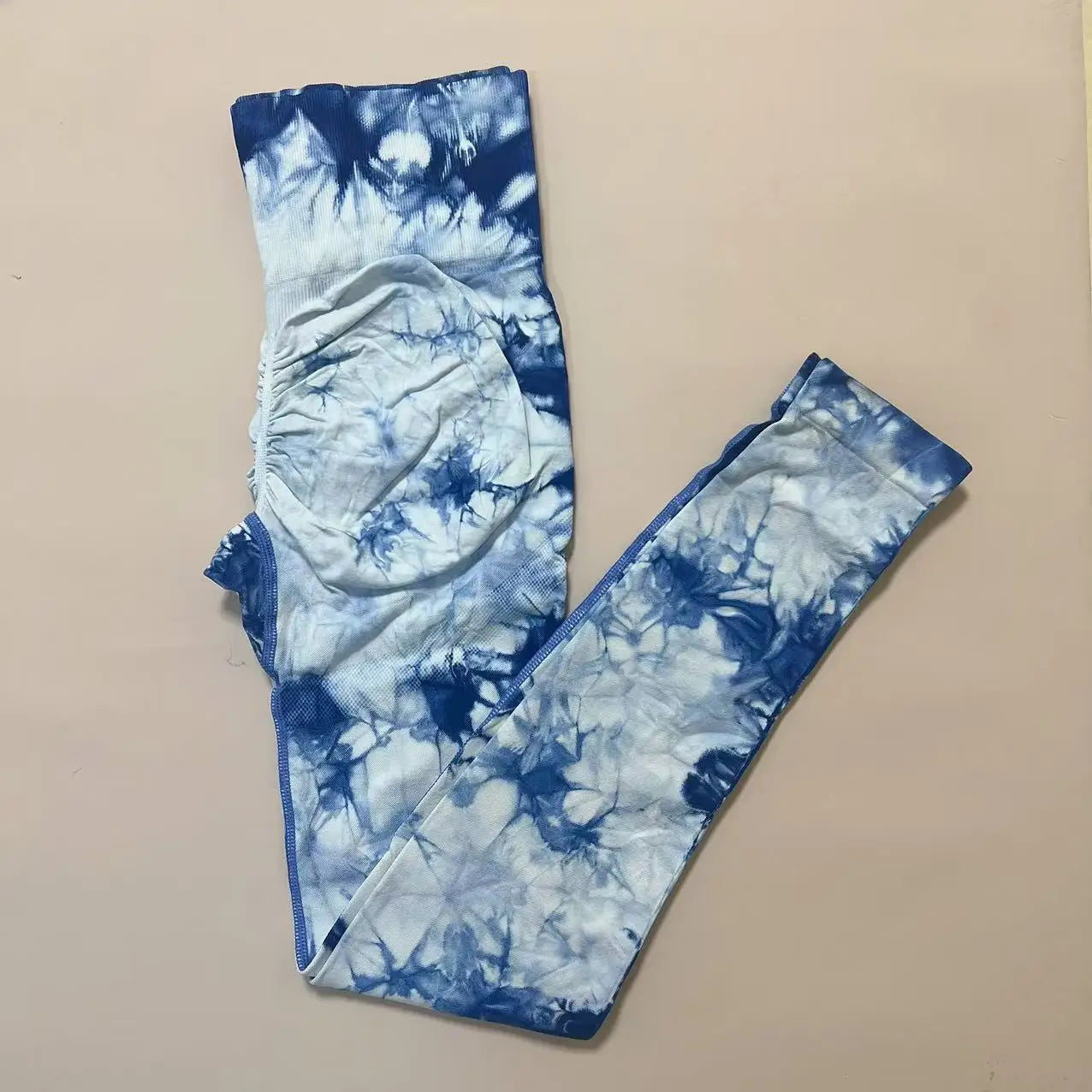 Women Gym Tie Dye Leggings Butt Lifting Fitness Yoga Athletic Scrunch Pants Elastic Workout Training Sports Tights