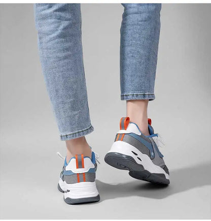 Aokang Men's nut Running oes Bla Casual Sports Sneakers Breathable Lace-Up round Toe Thi Bot for Running And Sports