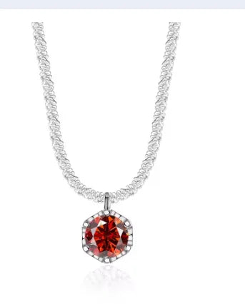 TEN CARATS 0.5-2CT GRA Moissanite Necklace for Women D Color Sparkling Classic Lab Diamon Pendant Sterling Silver 925