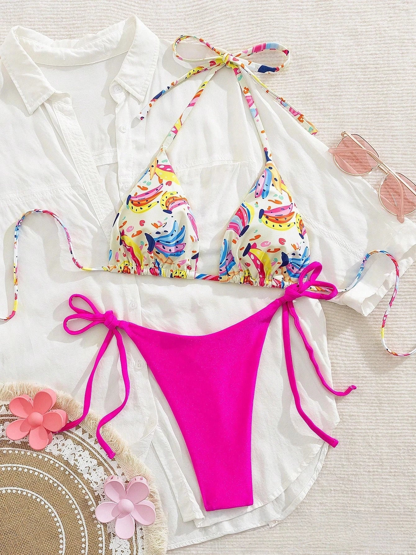 Bikini Print Swimsuit Beach Sexy Ladies Swimwear Seaside Vacation