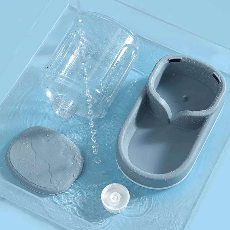 All-Size Pet Kit: Adjustable Height Feeder&Dish for Puppy/Senior Cats, Split-Design Non-Electric, Portable Spill-Free Solution