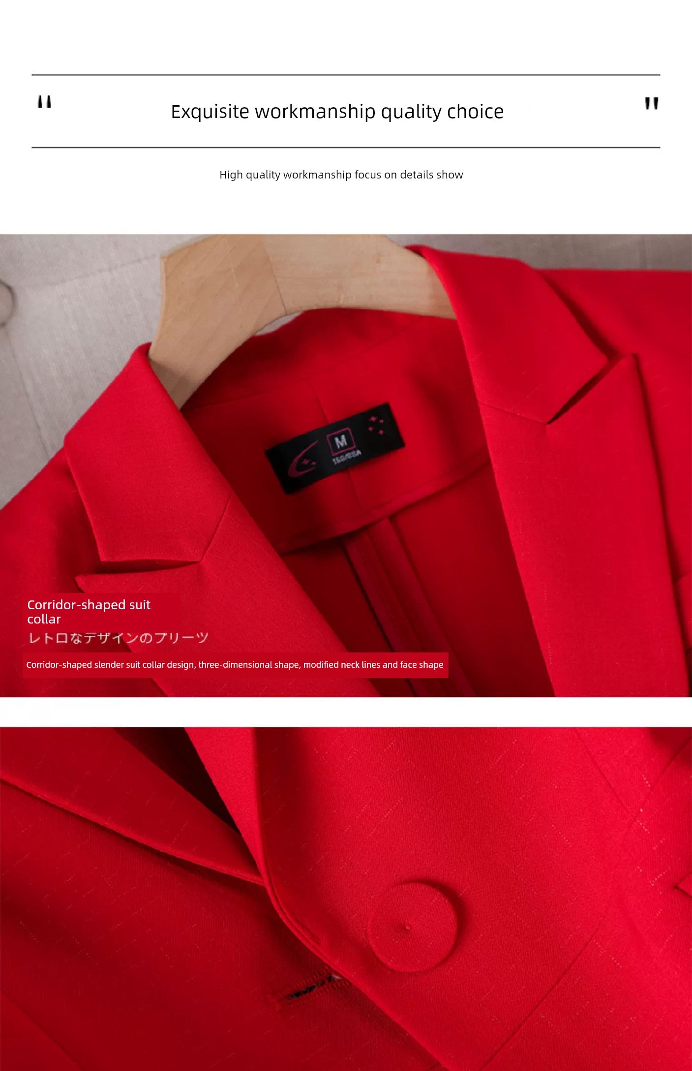 Red Summer New Elegant Hotel Manager Small Suit
