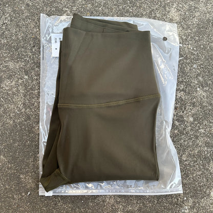 Solid Color Back Waist Pocket High Waist Yoga Legging Women Sport Cropped Pants Butter Athletic Gym Comprehensive Training Jog