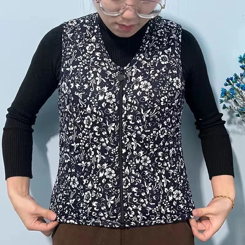 Fashionable Integrated Women's Vest Double Layer Flocking Vest Autumn/Winter Style Jacket Crew Neck Design For All Seasons