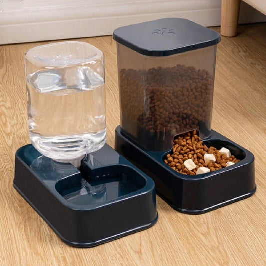 1/2 Pcs Pet Water Dispenser And 1 Pet Food Dispenser Set,  Cat Water Dispensers,  Pet Bowl Feeders