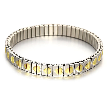 Freetry 18K Gold Plated Stainless Steel Adjustable Bracelet Fashion Elastic Metal Bracelet Trendy Jewelry Accessories Official