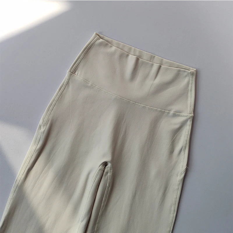 High-end Yoga Leggings Slim Yoga Pants High Waist Wide Leg Pants Bottoms Breathable Gym Casual Sports Bell Leggings Female