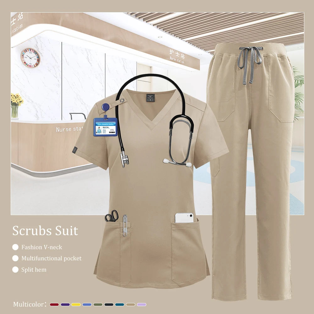 Pet Grooming Institution Room Scrubs Uniform Women Surgery Workwear Beauty Salon Work Clothes Nursing Scrub Medical Suits Unisex