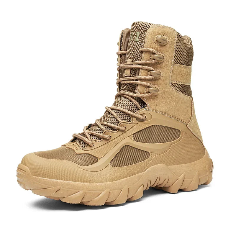 Man Tactical Military Boots Winter Men Work Safty Shoes Special Force Desert Combat Army Boots Outdoor Ankle Hiking Shoes