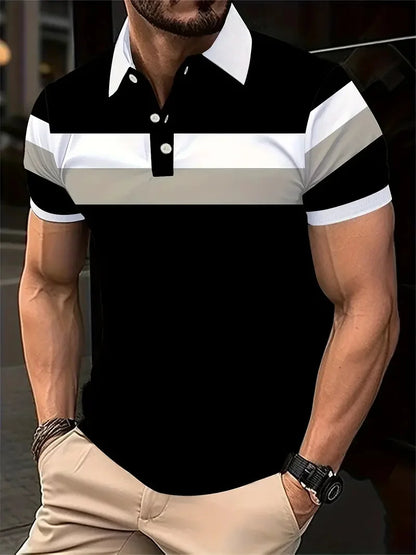 Summer New High-quality Men's Short-sleeved POLO Shirt Cool Breathable Business Casual Sweat POLO Shirt Men's Short-sleeved Tops
