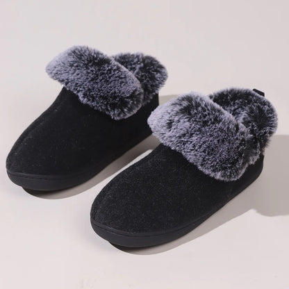 Smile Pop New Men Plush Slippers Indoor Fluffy Fur Home Men Slippers Outdoor Warm Closed Soft Non-slip Fuzzy Winter Men Shoes