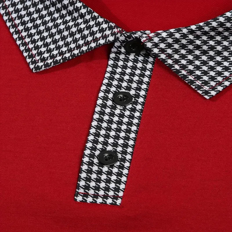 Spring and Autumn Men's Long Sleeve Polo Shirt Classic Business Office T-shirt Male Street Casual Fashion Solid Color Top