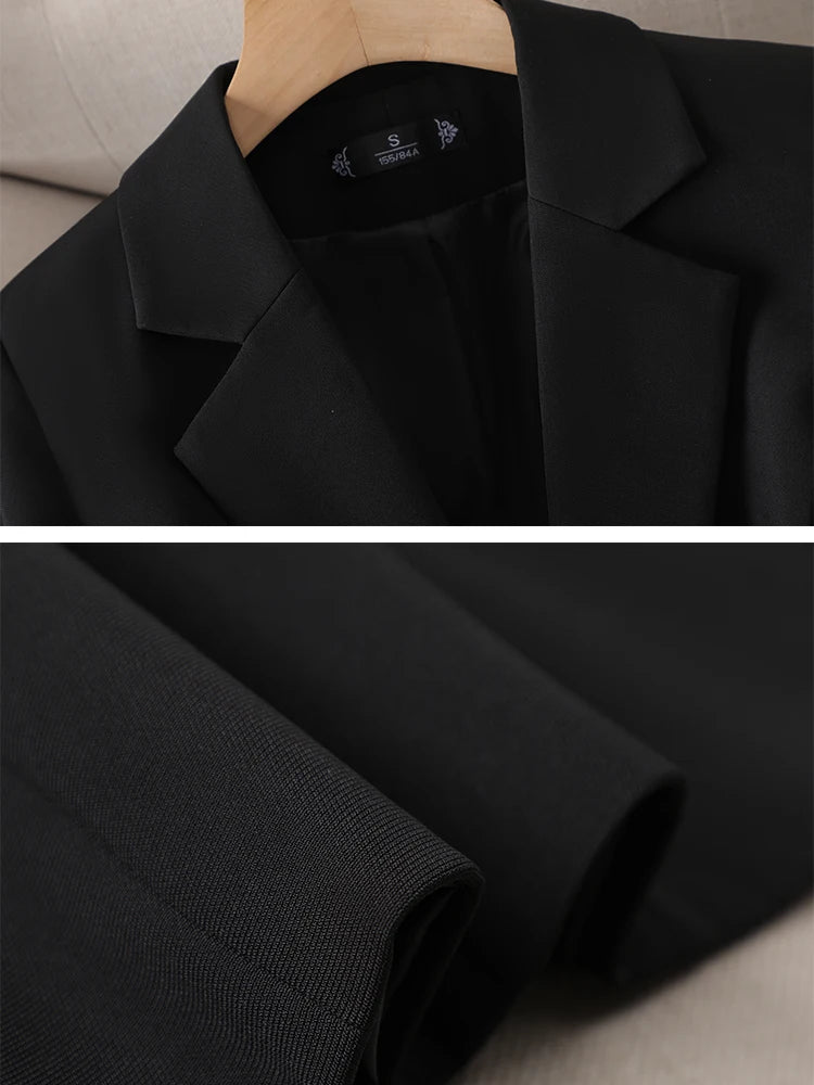 New Spring Autumn Brown Black Blazer Women Long Sleeve Single Breasted Office Ladies Jacket Business Work Wear Formal Coat