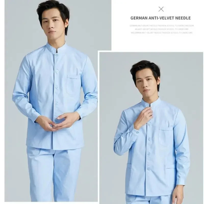New Models Stand Up Collar Nurse Suit Split Suit Male Oral Cavity Doctor Short Long Sleeve Beauty Salon Nursing Care Worker Suit