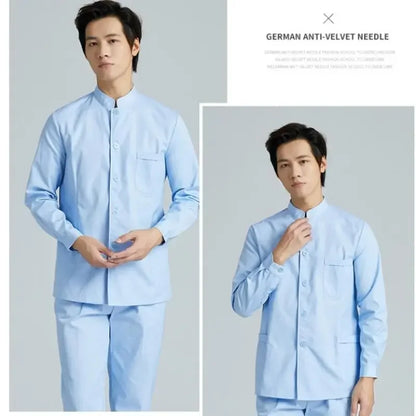 New Models Stand Up Collar Nurse Suit Split Suit Male Oral Cavity Doctor Short Long Sleeve Beauty Salon Nursing Care Worker Suit