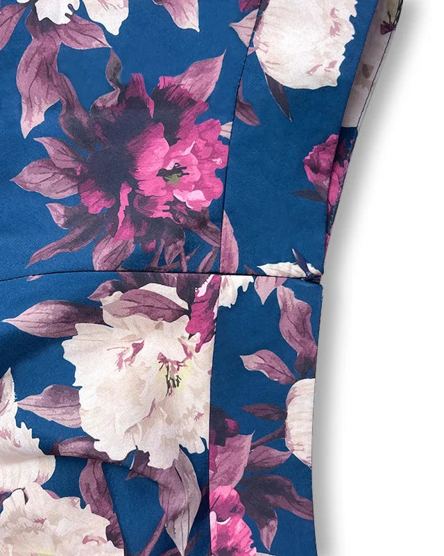 Women Sexy Spaghetti Strap Backless Short Top High Waist Ruffles Stitching Skirt Suit Summer Fashion Vacation Printed Suit