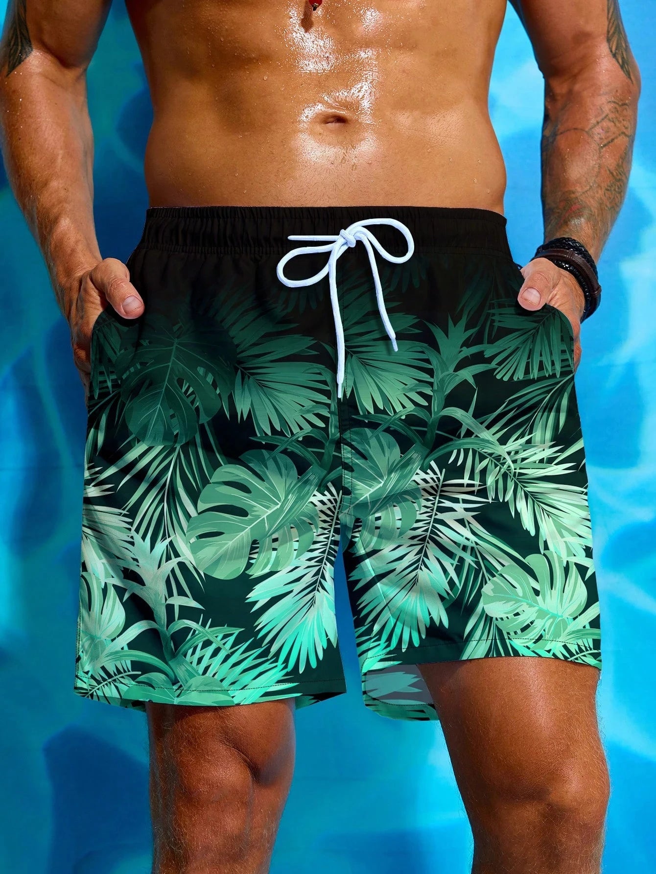 Tropical Plants 3D Print Board Shorts Men Oversized Surfing Drawstring Beach Sports Pants Swimwear Swimsuits Trunks Kid Clothing