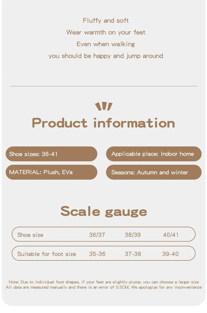 Winter Women's Slippers Boots Fashion Fuzzy Fur Anti-slip Soft Sole Outdoor Indoor Warm Comfort Men Plush Houseshoes Couple