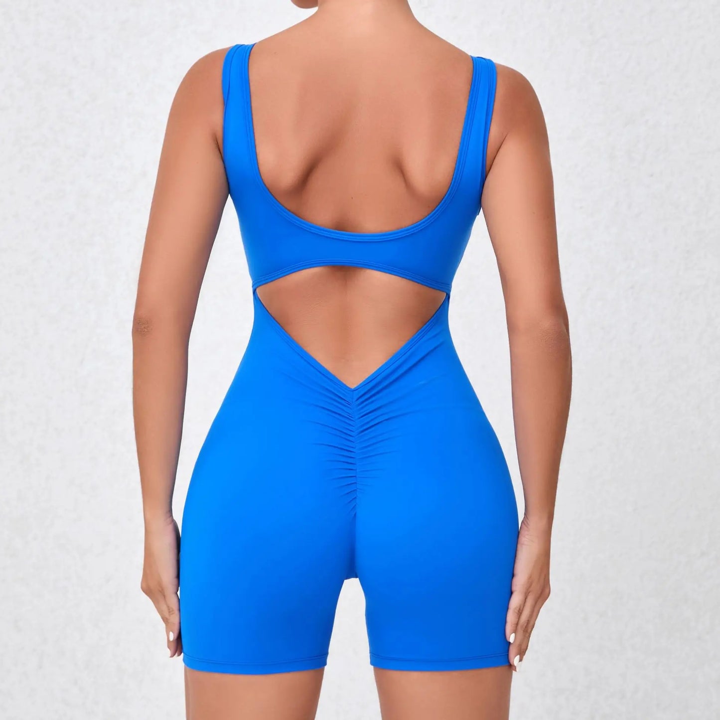 V Back One-Piece Suit Scrunch Sports Jumpsuit Women Gym Rompers Female Quick-Drying Yoga Clothing Fitness Sexy Bodysuits Women
