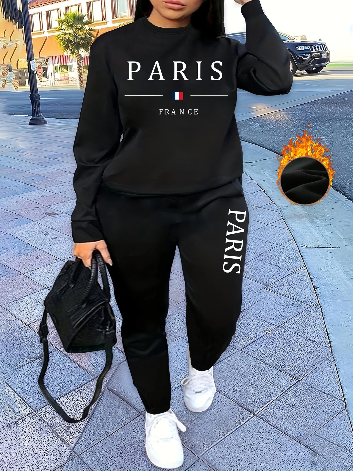 Womans Tracksuit Two Piece Set Hooded Sweatshirts+Sweatpants Suit Lady Casual Jogging Pullovers Fashion Sports Outfits Clothing