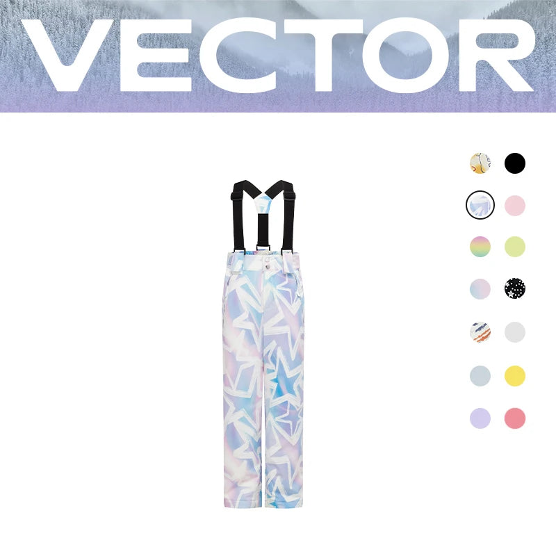 VECTOR Ski Pants Boys Girls Children Outdoor High-quality Windproof, Waterproof and Warm Snow Winter Ski Snowboard Pants Brand