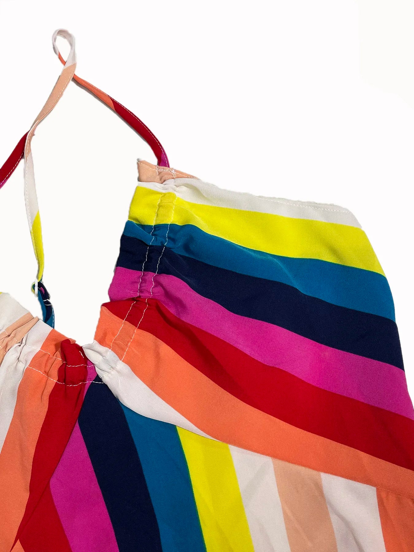 Women's Summer Ethnic Pattern Backless Split Thigh Dress Ladies Summer Clothes Boho Fashion Frill Trim Long Dress for Beach