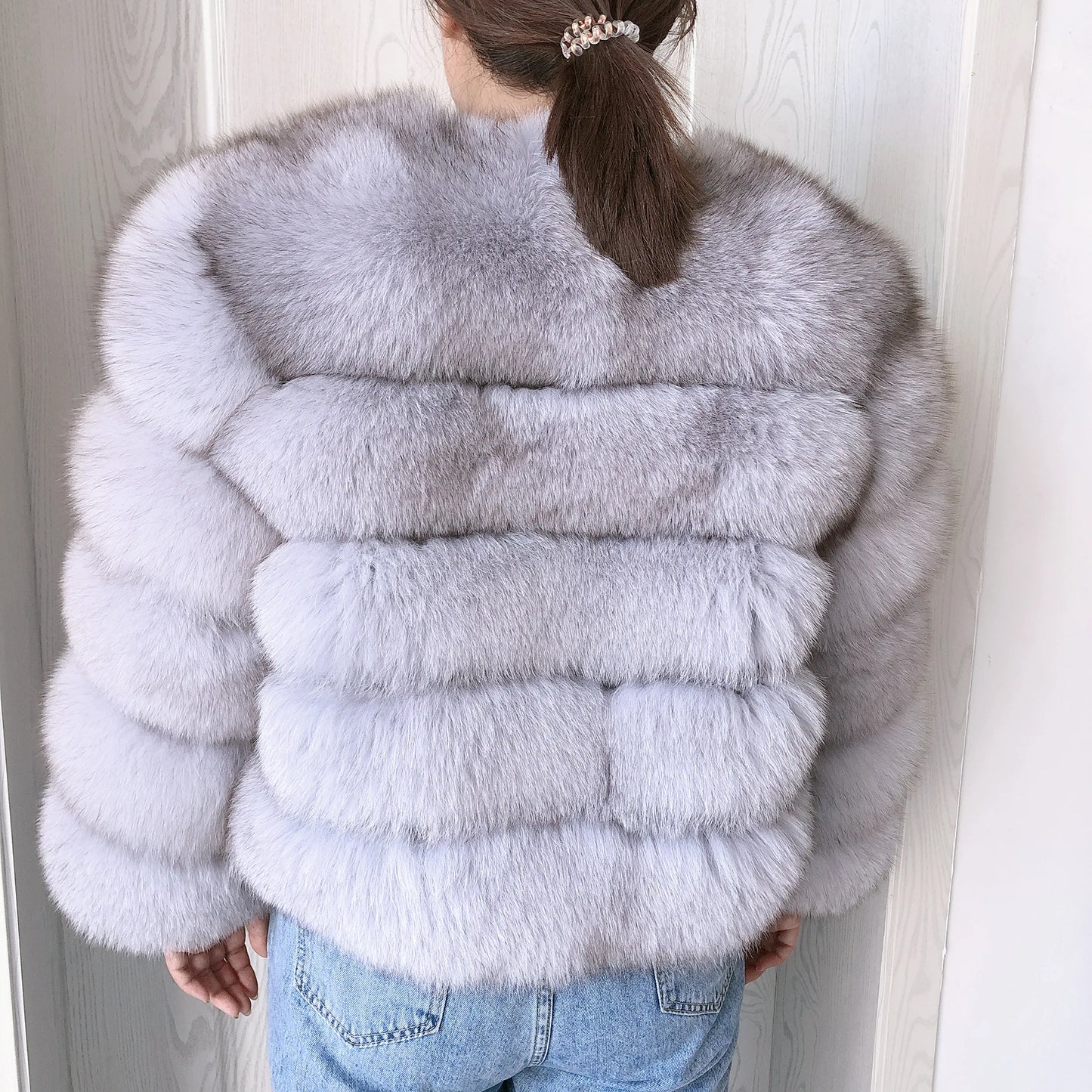 New Real fox fur coat women's winter warm 100% natural fur jacket Short Raccoon fur coat women's  high quality hot sale
