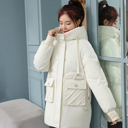 New Winter Women Jacket Coats Long Parkas Female Down Cotton Hooded Overcoat Thick Warm Jackets Windproof Female Outerwear
