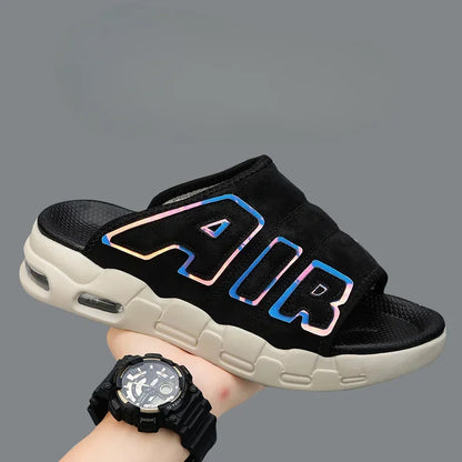 Men Air Cushion Design Slide Man Summer PVC Soft Non-slip Men's Sports Slippers New Slippers for Men Flip Flops Chanclas Hombre