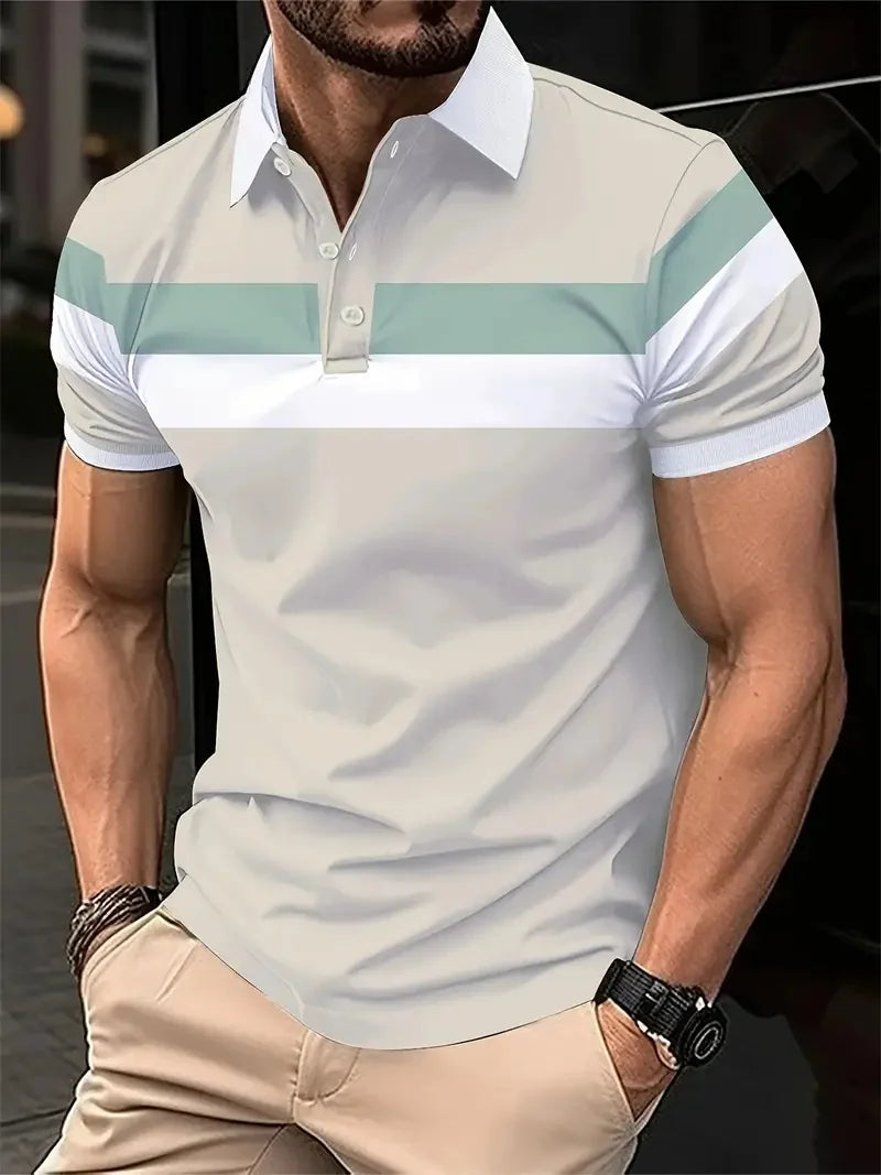 Summer New High-quality Men's Short-sleeved POLO Shirt Cool Breathable Business Casual Sweat POLO Shirt Men's Short-sleeved Tops