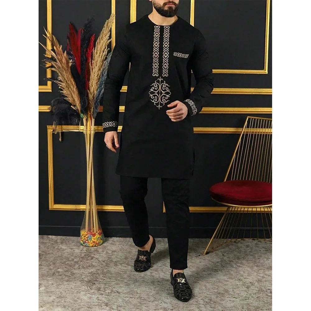 2026 new traditional men's suit luxury gentleman's shirt suit casual travel banquet men's two-piece set fashionable men's suit