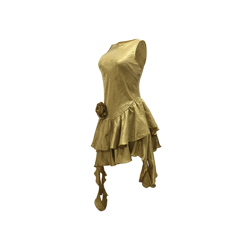 Womens Dresses Irregular Elegant Party Dresses Female Clothing Flower Prom Evening Dresses Wedding Guest Woman Dress HXY269