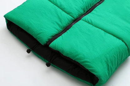 Fall Winter Warm Cropped Vest Jackets for Women Fashion Sleeveless Stand Collar Zip Up Puffer Waistcoat Street Style Outwear