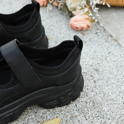 Plus Size Mesh Breathable Women's Shoes Slip-On Slip-On Shoes Women's Soft Sole Lightweight Work Shoe Buckle Strap White Sports Shoes Shallow Mouth Thick Sole Shoes 35-42