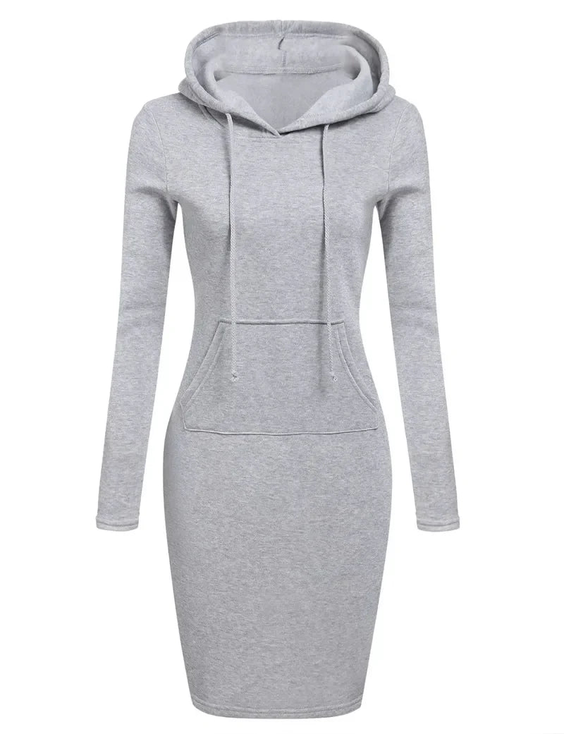 Autumn - Ready Ladies Hooded Dresses Blending Hoodie and Sweatshirt Elements for Fashionable Women's Wardrobe