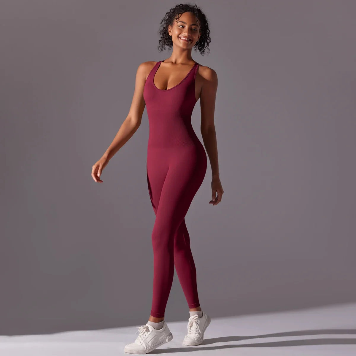 Sexy Back V Jumpsuit Gym Set Women Training Yoga Suit Sportswear Women Sports Jumpsuit Fitness Rompers Stretch Workout Bodysuits