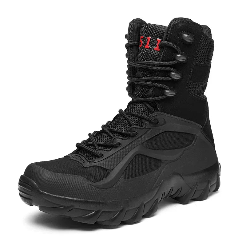 Man Tactical Military Boots Winter Men Work Safty Shoes Special Force Desert Combat Army Boots Outdoor Ankle Hiking Shoes