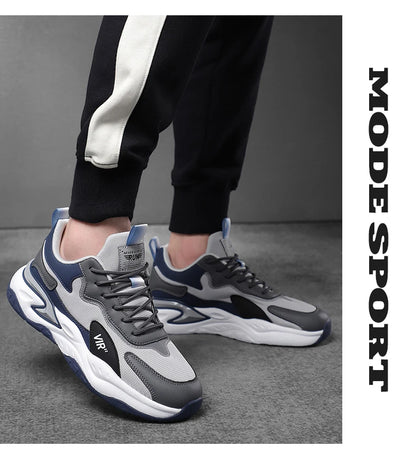 Spring and Summer New Breathable Mesh Casual Men's Running Shoes, Running Casual Sports Shoes, Anti-slip Lace-up Sports Shoes