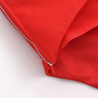 Fashion Asymmetrical Heart Shaped Crop Tops Woman New Women Vintage Sexy Sleeveless Off Shoulder Red Short Tops for Female Tops