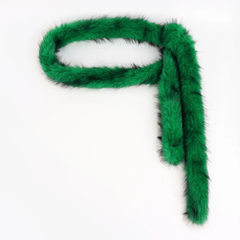 New Spicy Girl Subculture Plush Waist Belt Women Cute Furry Warm Scarf Y2K Sexy Long Faux Fur Waist Punk Dancing Prop 180 cm