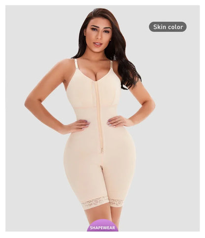 Women's Belly Tummy Control Butt Lifting Zipper Postpartum BodyShaper Fajas Colombian Double Compression Corset Waist Trainer