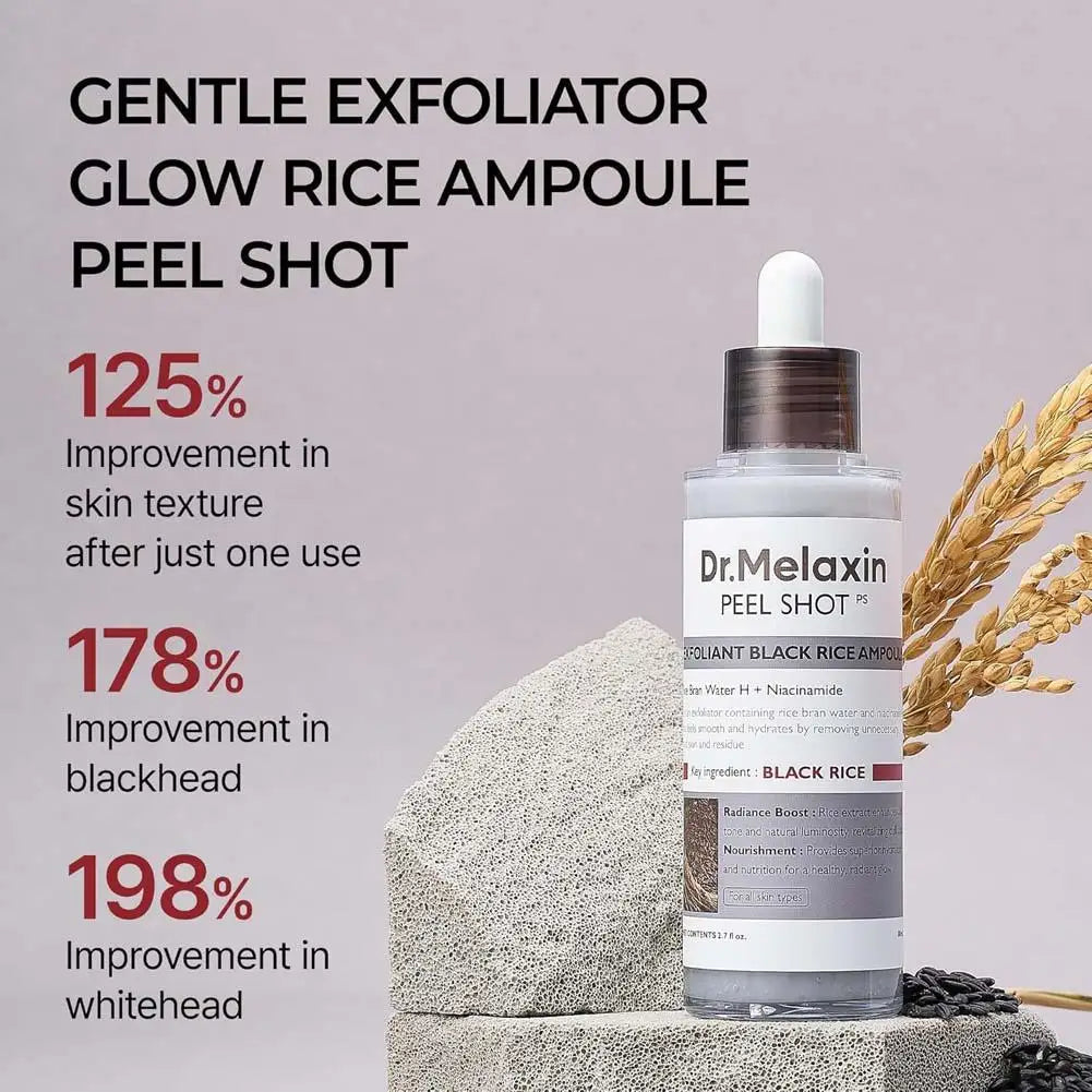 Dr.Melaxin Peel Shot Glow Black Rice Peeling Ampoule Soft Exfoliating Scrub Dead Skin Care Korean Skincare