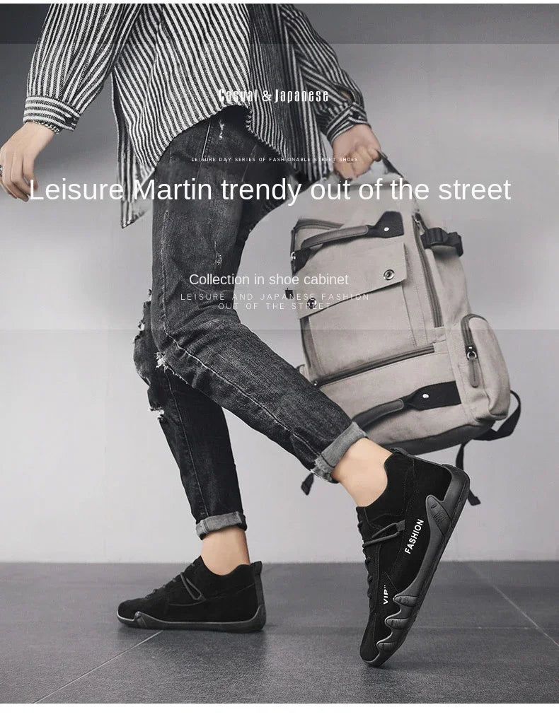 Ankle Boots For Men 2026 Spring Man Casual Sneakers Non Slip Khaki Work Mens Shoe Short Boots Loafers Lace Up Zapatillas Hombre