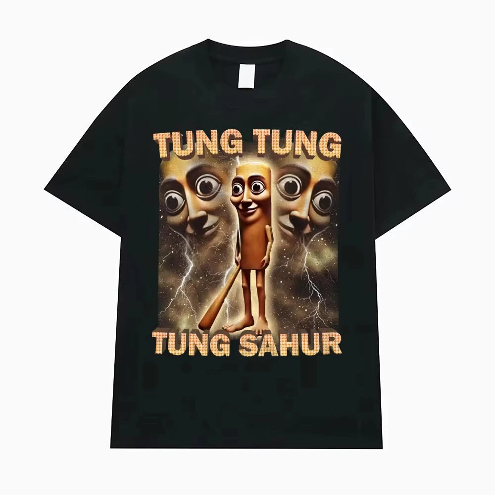 Tung Tung Tung Sahur Funny Baseball Bat Meme T-shirt Men Clothing Fashion Humor Style T Shirts Unisex Summer O-Neck Tops T Shirt