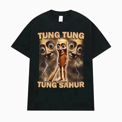 Tung Tung Tung Sahur Funny Baseball Bat Meme T-shirt Men Clothing Fashion Humor Style T Shirts Unisex Summer O-Neck Tops T Shirt