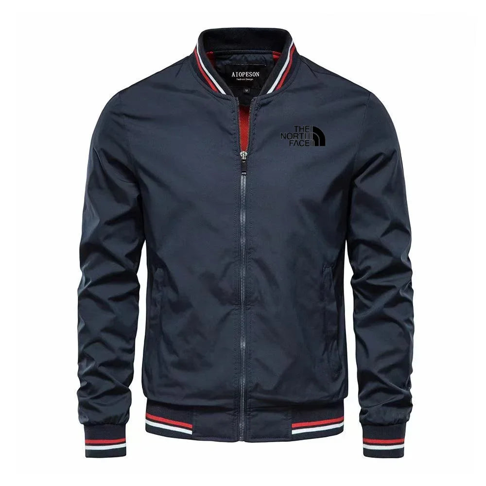 Men's outdoor sports windproof, waterproof and sun-proof hoodless slimming jacket, woven casual multi-functional jacket