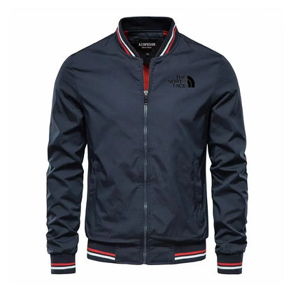 Men's outdoor sports windproof, waterproof and sun-proof hoodless slimming jacket, woven casual multi-functional jacket