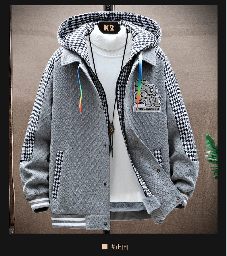 Winter Men's Sets Tracksuit Men Wool Hooded Sweatshirt Thicken Warm Sportswear Male Casual Suit Two Piece Sets