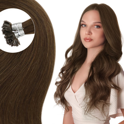 Full Shine U Tip Hair Extensions Fusion Hair Balayage Color 40-50g Keratin Glue Beads Prebonded Human Hair Extensiones