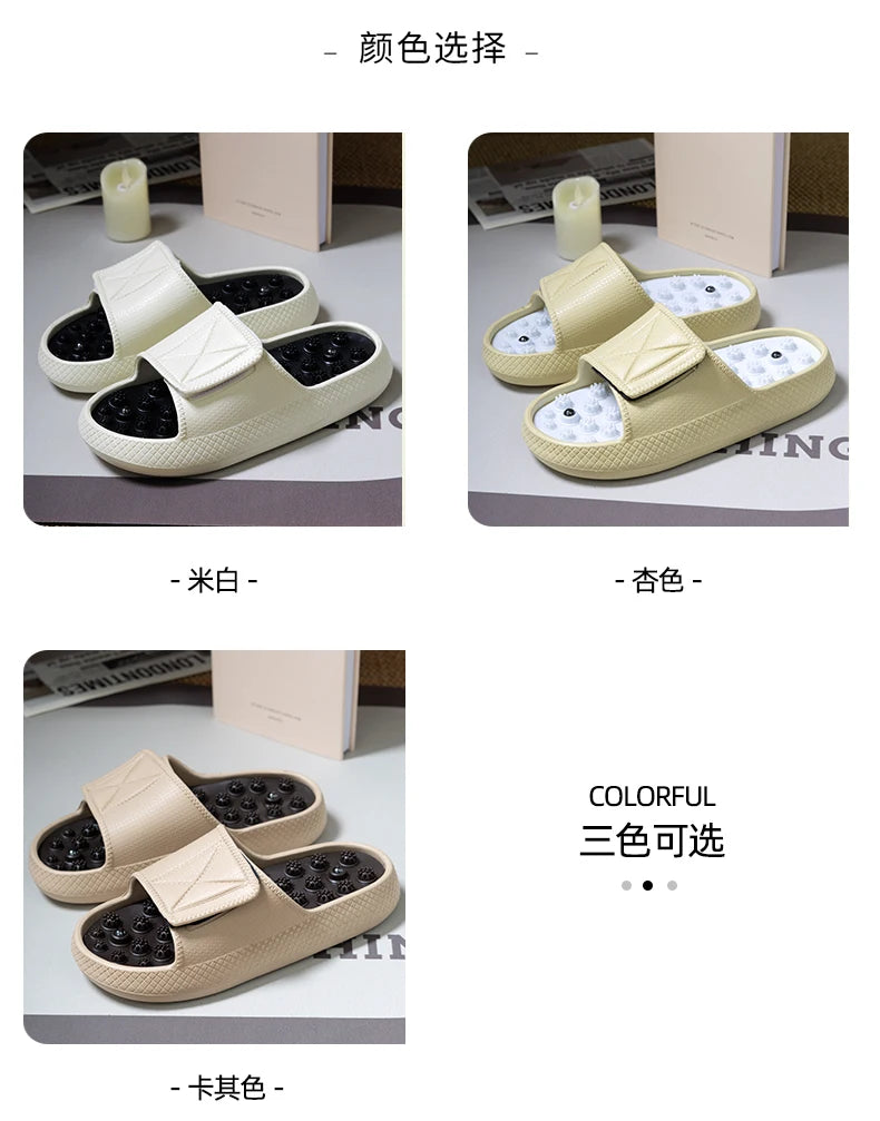 New Summer Men Massage Slippers Sides Indoor Outdoor Sandals Beach Casual Shoes Soft Sole Slides Men Flip-flops Men's Footwear